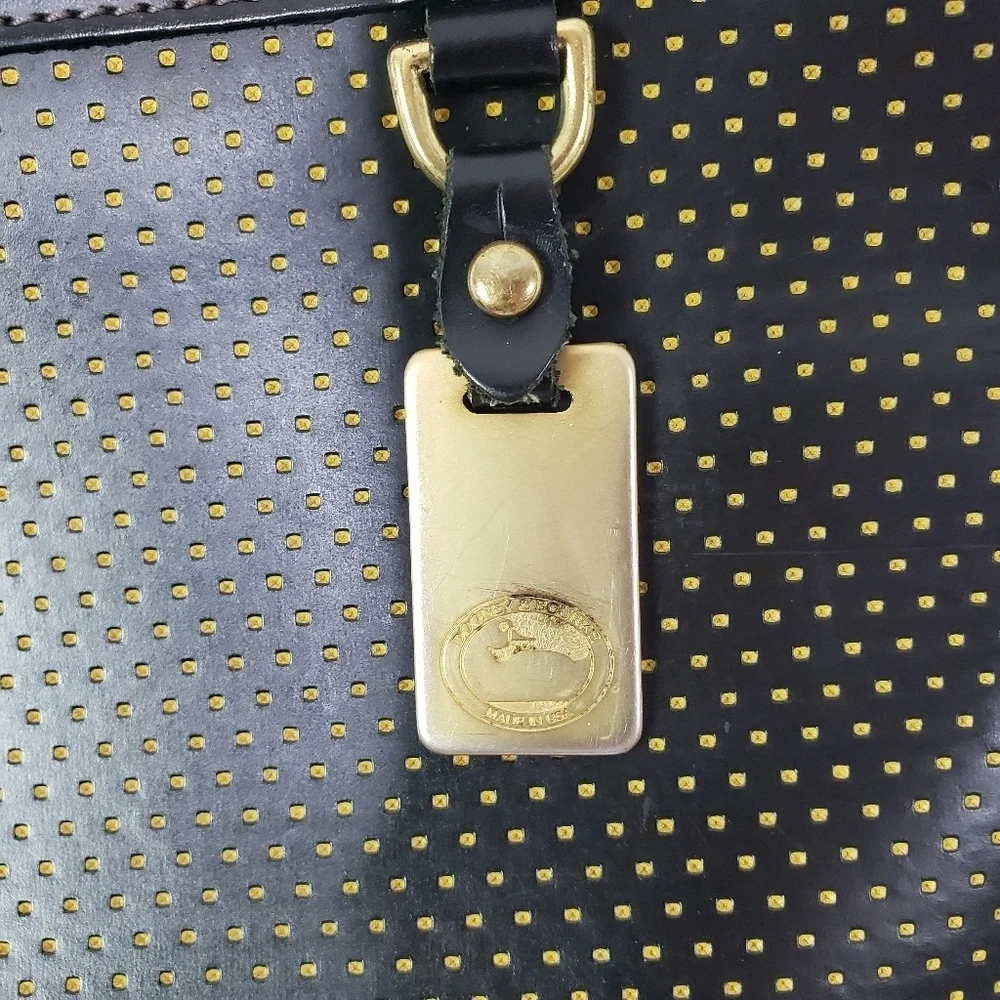 Vintage Dooney & Bourke black perforated leather large shoulder bag - Picture 3 of 13